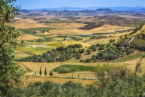 Farmland near San Michele di Ganzaria, Sicily, Italy