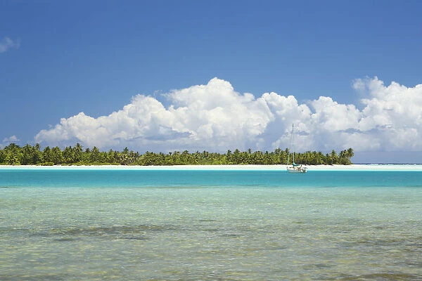 French Polynesia, Tahiti, Lagoon and Island With Boat; Maupiti