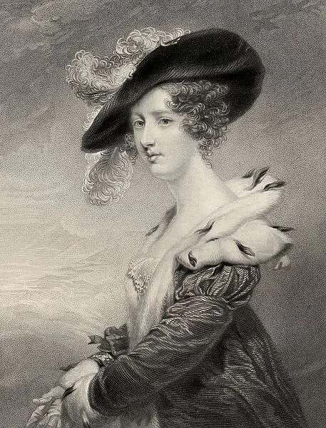 Georgiana Agar-Ellis, Lady Dover, 1804-1860. Wife Of George Agar-Ellis. Engraved By H. Robinson After J. Jenkins. From The Book 'National Portrait Gallery Volume I'Published 1830