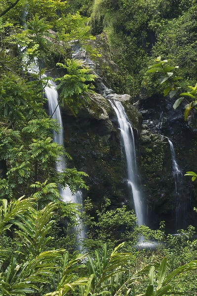 Hawaii, Maui, Hana Coast, Waterfalls Along The Hana Highway