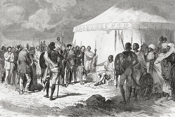 Hormuzd Rassam Being Received By Tewodros Ii In Abyssinia In 1868. Hormuzd Rassam, 1826 To 1910. Native Assyrian Assyriologist, British Diplomat And Traveller. Tewodros Ii, Baptized Theodore Ii C. 1818 To 1868. Emperor Of Ethiopia. From El Mundo En La Mano Published 1875