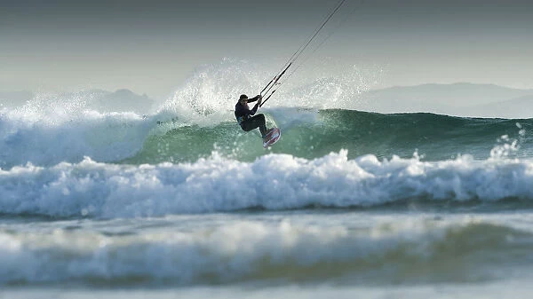 Kitesurfing; Tarifa Cadiz Andalusia Spain