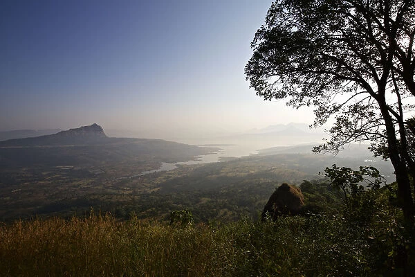 Landscape View Of Mulshi Lake And The Mountainous Western Ghats