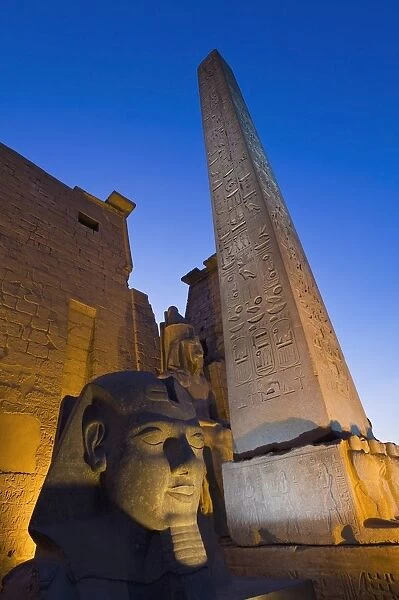 Large Pharaohs Head Statue And Obelisk