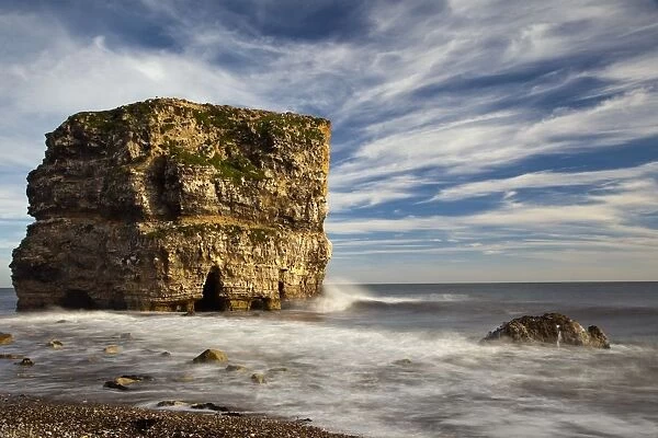 A Large Rock Formation Off The Coast; South Shields, Tyne And Wear, England