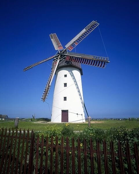 Low Angle View Of A Traditional Windmill, Skerries, County Dublin, Republic Of Ireland