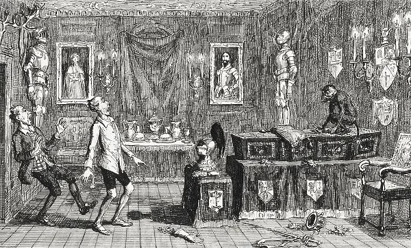 Maccallum And Hutcheon Engraving By George Cruikshank Dated 1843 Of A Scene From Sir Walter Scotts Novel Redgauntlet
