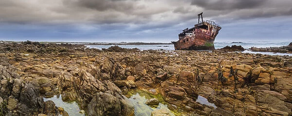 Meisho Maru No. 38 shipwreck on the beach at Cape Agulhas in Agulhas National Park, South Africa