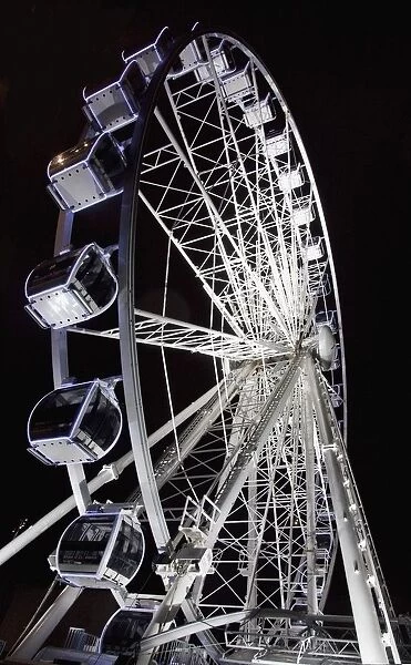 Middlesbrough, North Yorkshire, England; A Ferris Wheel Illuminated At Night