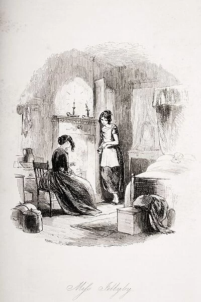 Miss Jellyby. Illustration By Phiz (Hablot Knight Browne) 1815-1882. From The Book Bleak House By Charles Dickens. Published London 1853