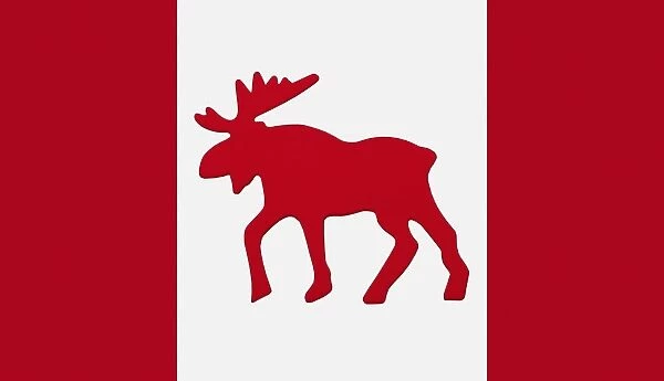 Moose Emblem On Canadian Flag