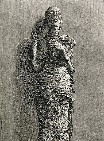 The Mummy Of Ramesses Ii, Reigned 1279 Bc To 1213 Bc Aka Ramesses The Great. Third Egyptian Pharaoh Of The Nineteenth Dynasty. From The Worlds Inhabitants By G. T. Bettany Published 1888