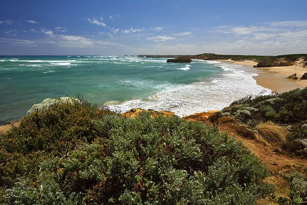 Ocean Coastline in Summer, Port Campbell, Great Ocean Road, Victoria, Australia