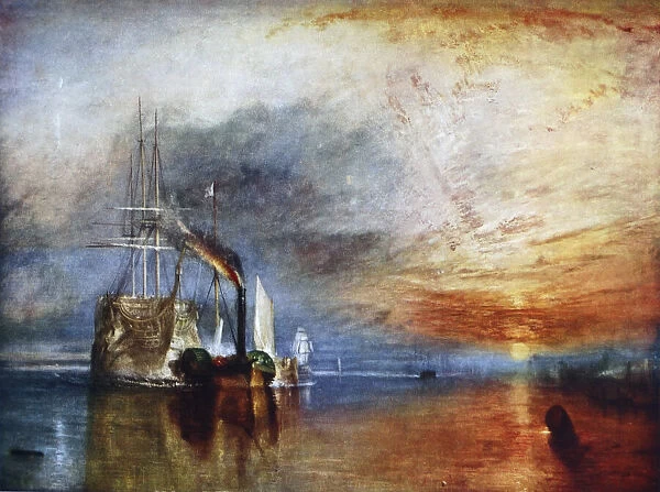 Painting titled The Fighting Temeraire by William Turner, 19th century