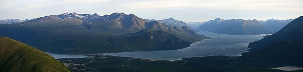 Panoramic Of Carcross And Bennett Lake Seen From Caribou Mountain, Yukon