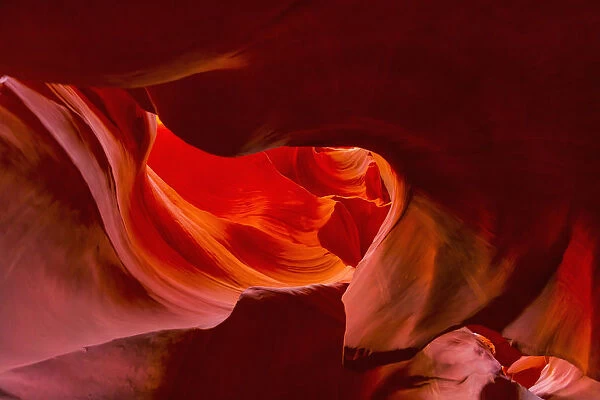 Red Rock Illuminated In Antelope Canyon; Arizona, United States Of America