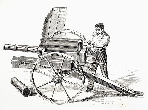 Revolving Cannon Patented By J. A. De Brame In 1861. From El Museo Universal, Published Madrid 1862