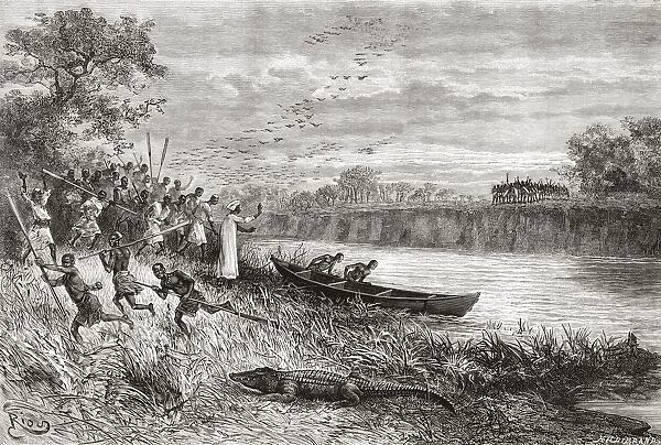 The Ruhaha River, Tanzania, Central Africa In The 19Th Century. From The Book Africa Pintoresca Published 1888