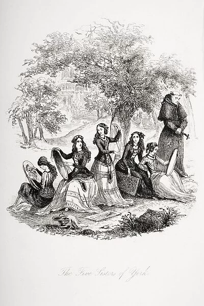 The Five Sisters Of York. Illustration From The Charles Dickens Novel Nicholas Nickleby By H. K. Browne Known As Phiz