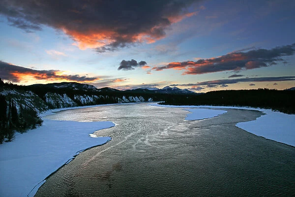 Sunrise Over The Teslin River, Yukon
