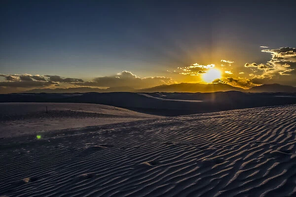 Sunset over White Sands National Monument, New Mexico, USA