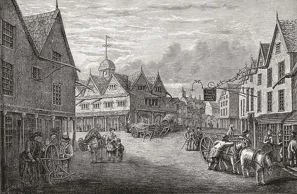 Tetbury Market Place, Gloucestershire, England, As It Was In The 18Th Century. From The Book Short History Of The English People By J. R. Green Published London 1893