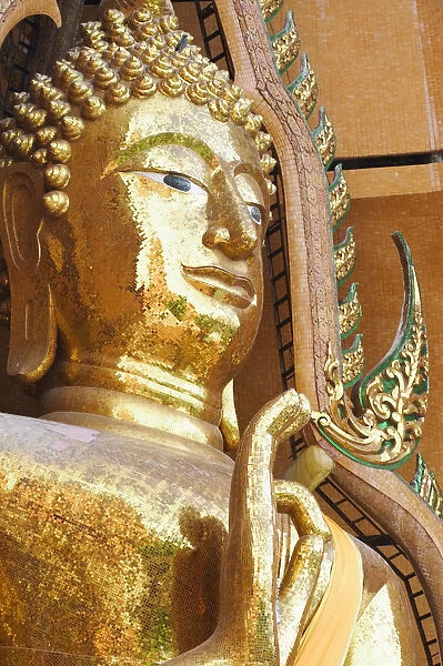 Thailand, Kanchanaburi, Large Buddha Statue At Wat Tham Sua