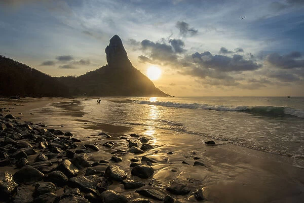 View Of Morro Do Pico From Praia Da Conceicao, Unesco World Heritage Site; Praia Da Cachorro, Fernando De Noronha, Pernambuco, Brazil