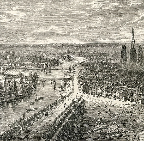 A View Of Rouen, Normandy, France In The Nineteenth Century. From French Pictures By The Rev. Samuel G. Green, Published 1878