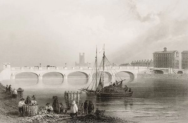 Wellesley Bridge, Limerick, Ireland. Drawn By W. H. Bartlett, Engraved By J. C. Armytage. From 'The Scenery And Antiquities Of Ireland'By N. P. Willis And J. Stirling Coyne. Illustrated From Drawings By W. H. Bartlett. Published London C. 1841