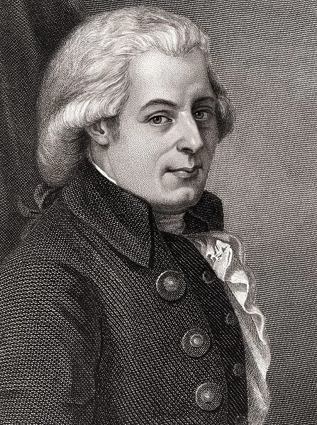 Wolfgang Amadeus Mozart 1756-1791 Austrian Composer And Musician 19Th Century Engraving After Painting By Johann Heinrich Wilhelm