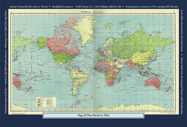 Historical World Events map 1934 US version