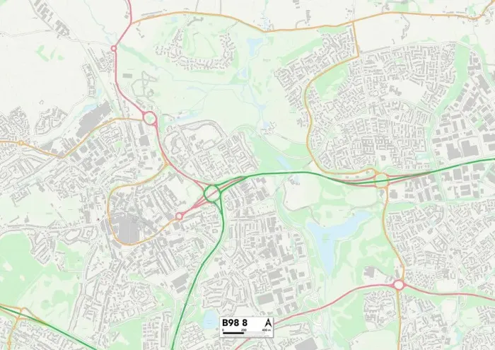 Framed Print : Redditch B98 8 Print Map Sector Framed Print : Redditch B98 8 Print Map Sector