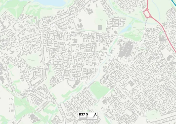 Framed Print : Solihull B37 5 Print Map Postcode Sector Framed Print : Solihull B37 5 Print Map Postcode Sector