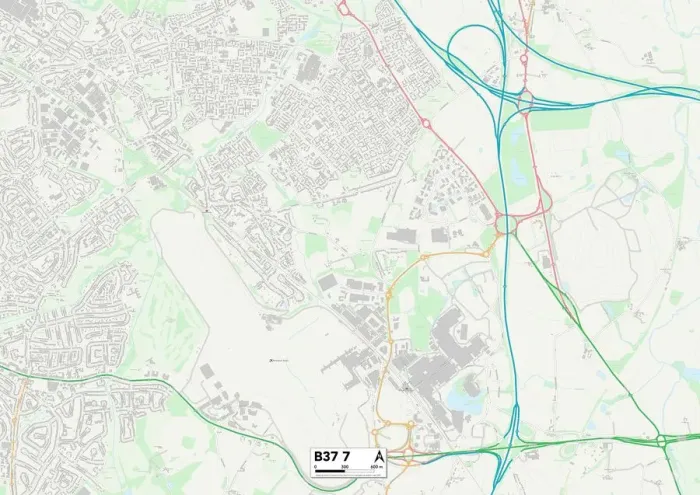 Framed Print : Solihull B37 7 Print Map Sector Framed Print : Solihull B37 7 Print Map Sector