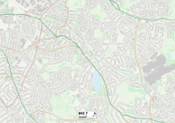 Framed Print : Solihull B92 7 Print Map Sector Framed Print : Solihull B92 7 Print Map Sector