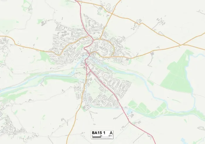 Framed Print : BA Bath Street Map Print BA15 1 Framed Print : BA Bath Street Map Print BA15 1