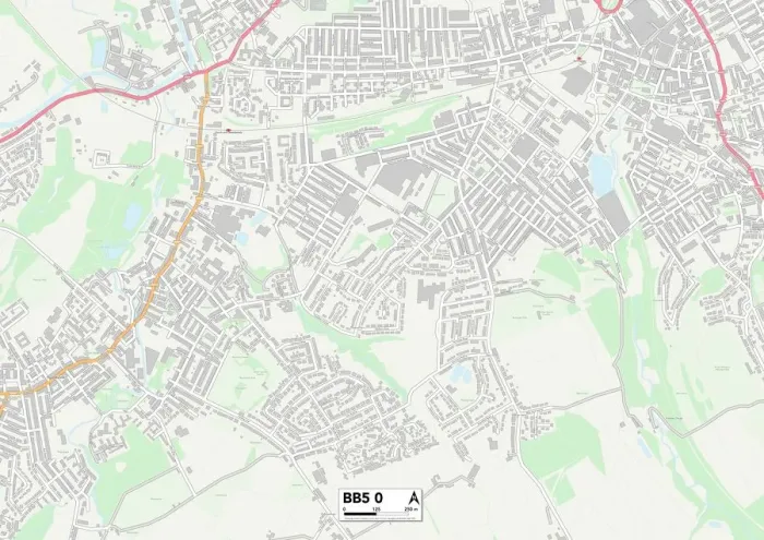 Framed Print : Hyndburn BB5 0 Print Postcode Sector Map Framed Print : Hyndburn BB5 0 Print Postcode Sector Map