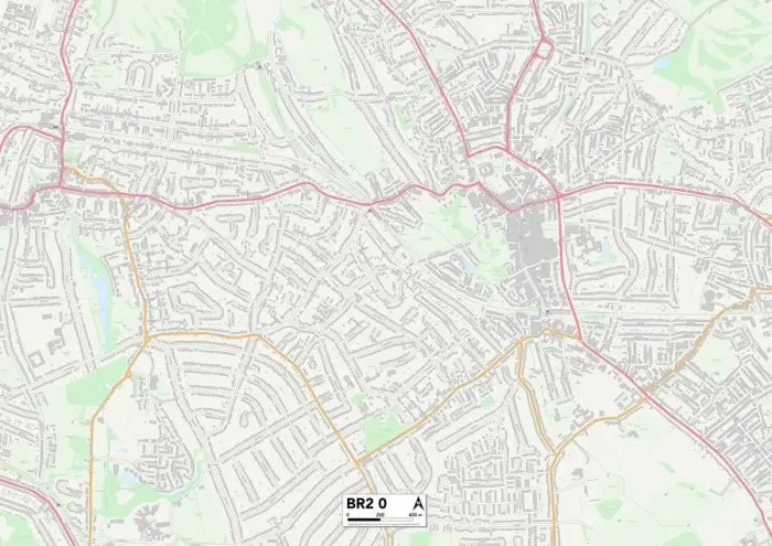 Framed Print : Bromley Area Map Print Framed Print : Bromley Area Map Print
