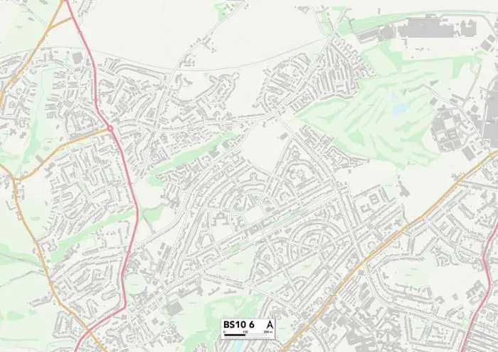 Framed Print : Bristol BS10 6 Print Map Sector Framed Print : Bristol BS10 6 Print Map Sector