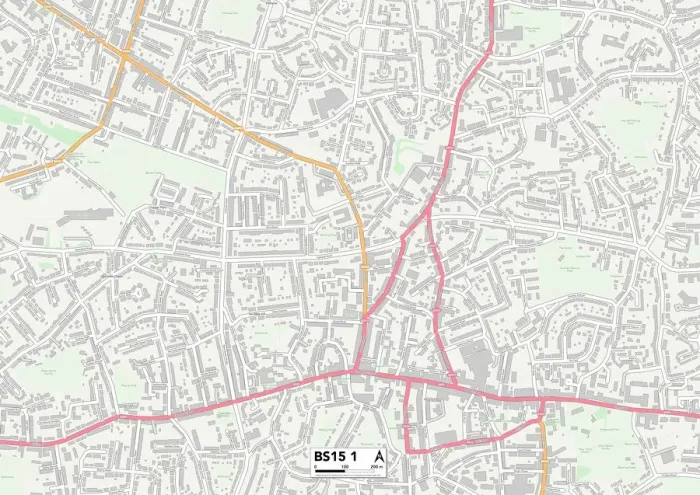 Framed Print : Bristol BS15 1 Print Map Sector Framed Print : Bristol BS15 1 Print Map Sector