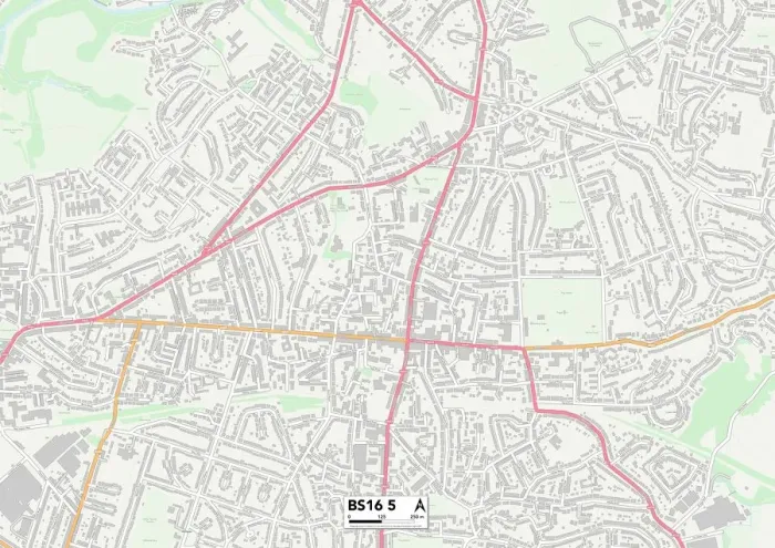 Framed Print : Bristol BS16 5 Print Postcode Sector Map Framed Print : Bristol BS16 5 Print Postcode Sector Map