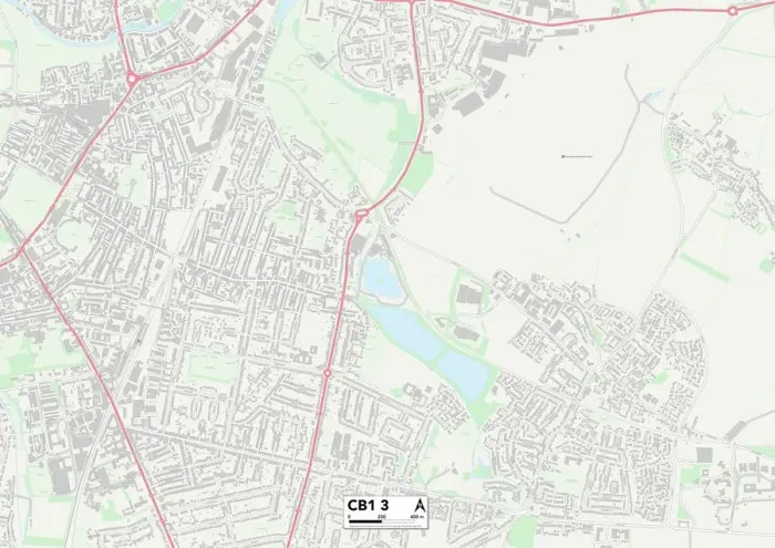 Framed Print : Cambridge CB1 3 Print Map Sector