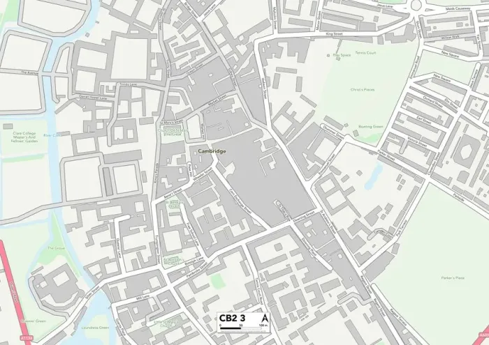 Framed Print : Cambridge CB2 3 Print Map Sector Framed Print : Cambridge CB2 3 Print Map Sector