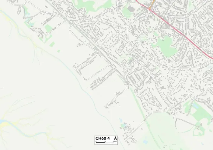 Framed Print : Wirral CH60 4 Print Map Sector Framed Print : Wirral CH60 4 Print Map Sector