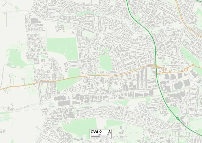 Framed Print : Coventry CV4 9 Print Map Sector Framed Print : Coventry CV4 9 Print Map Sector