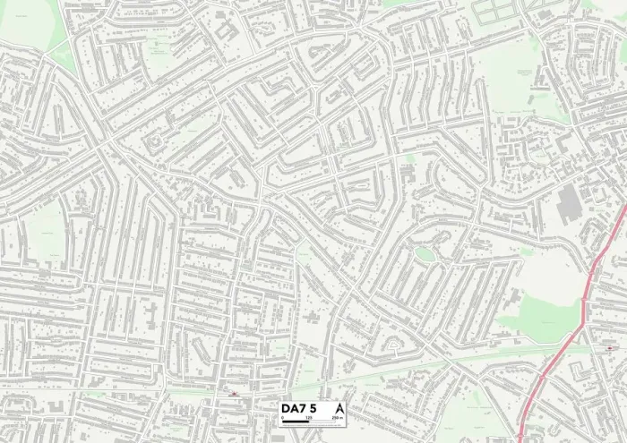 Framed Print : DA7 5 Print Map of Bexley Postcode Sector Framed Print : DA7 5 Print Map of Bexley Postcode Sector