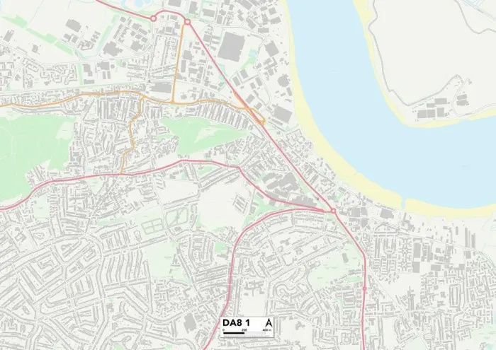Framed Print : Bexley DA8 1 Print Map Postcode Sector