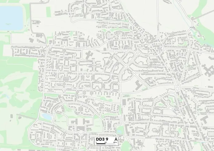 Framed Print : Dundee DD3 9 Print Map Sector Framed Print : Dundee DD3 9 Print Map Sector