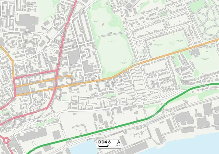 Framed Print : Dundee DD4 6 Print Map Sector Guide